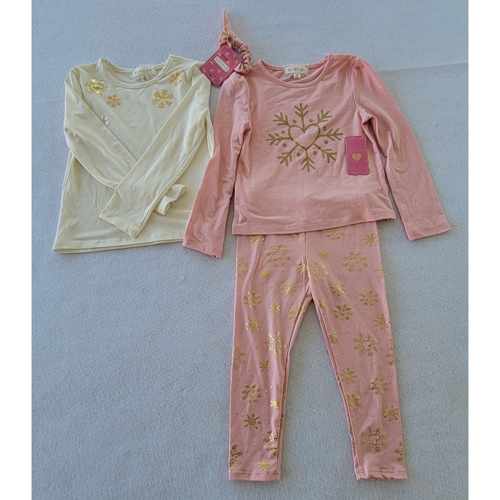 btween girls 4 Piece matching outfit, sweater and leggings with scrunch Sz 4